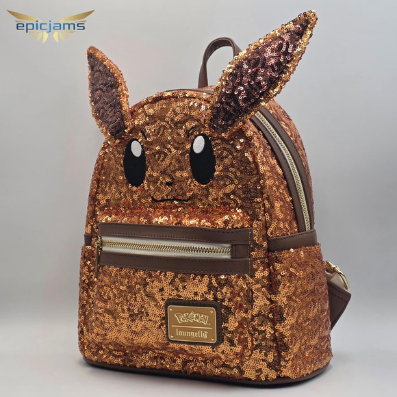 Loungefly Pokémon Exclusive Eevee Sequin Cosplay Mini Backpack Bag New - Picture 3 of 4